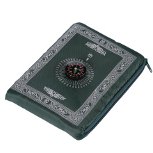 new educational thick muslim pray floor pad portable islam pocket size prayer mat with compass